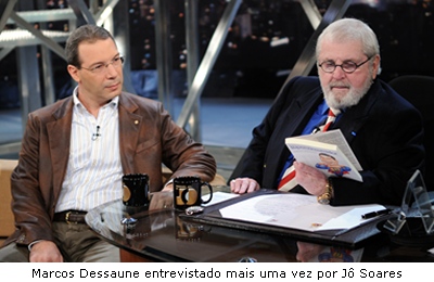 Foto de Marcos Dessaune entrevistado por Jô Soares - Programa do Jô - Rede Globo